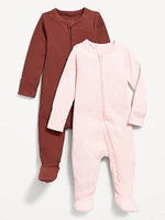 Sleep & Play 2-Way-Zip Footed One-Piece 2-Pack for Baby