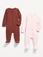 Sleep & Play 2-Way-Zip Footed One-Piece 2-Pack for Baby