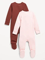 Sleep & Play 2-Way-Zip Footed One-Piece 2-Pack for Baby
