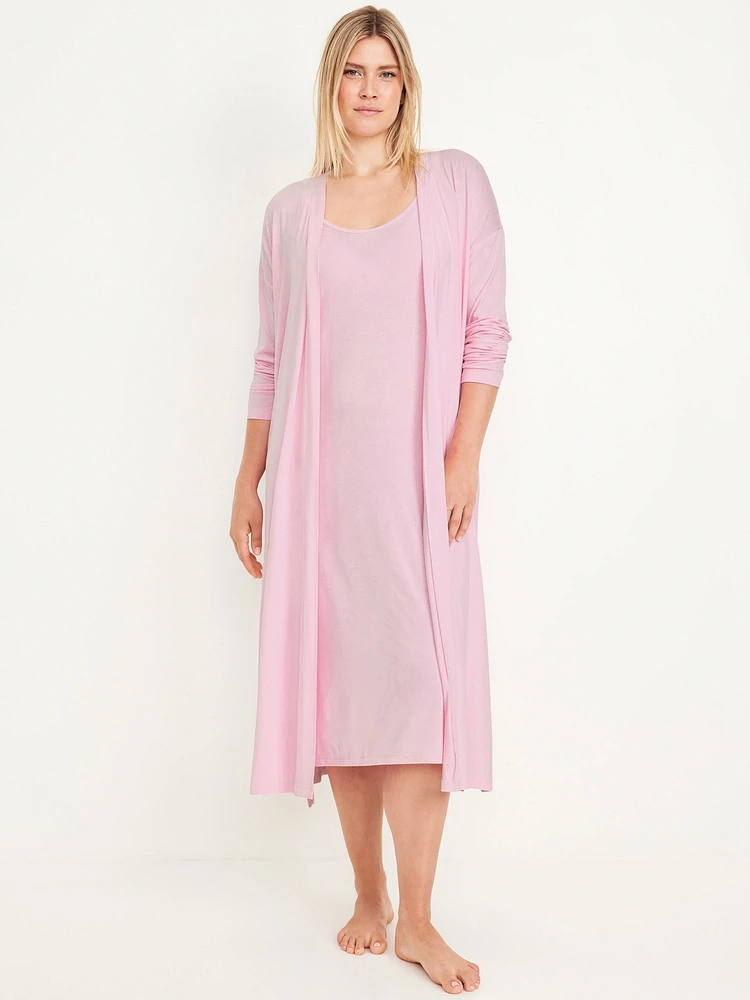 Ensemble peignoir de maternité et chemise nuit d’allaitement