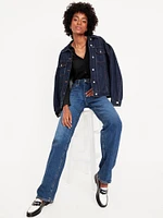 Slim Ribbed Button-Down Top