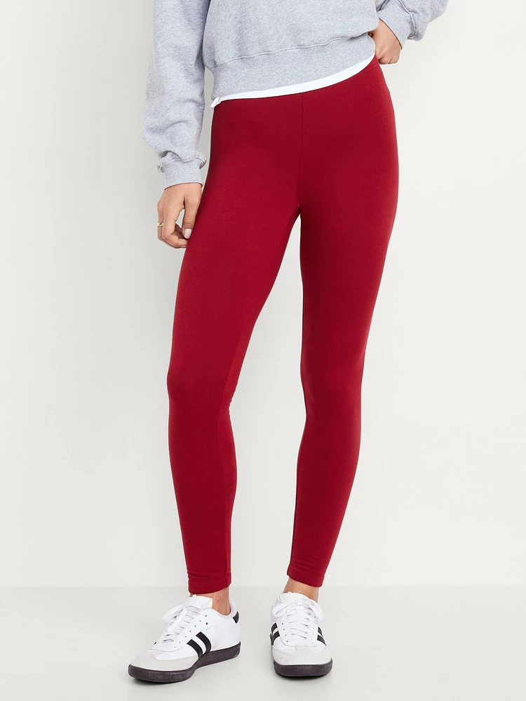 High-Waisted Fleece-Lined Fashion Layering Leggingss