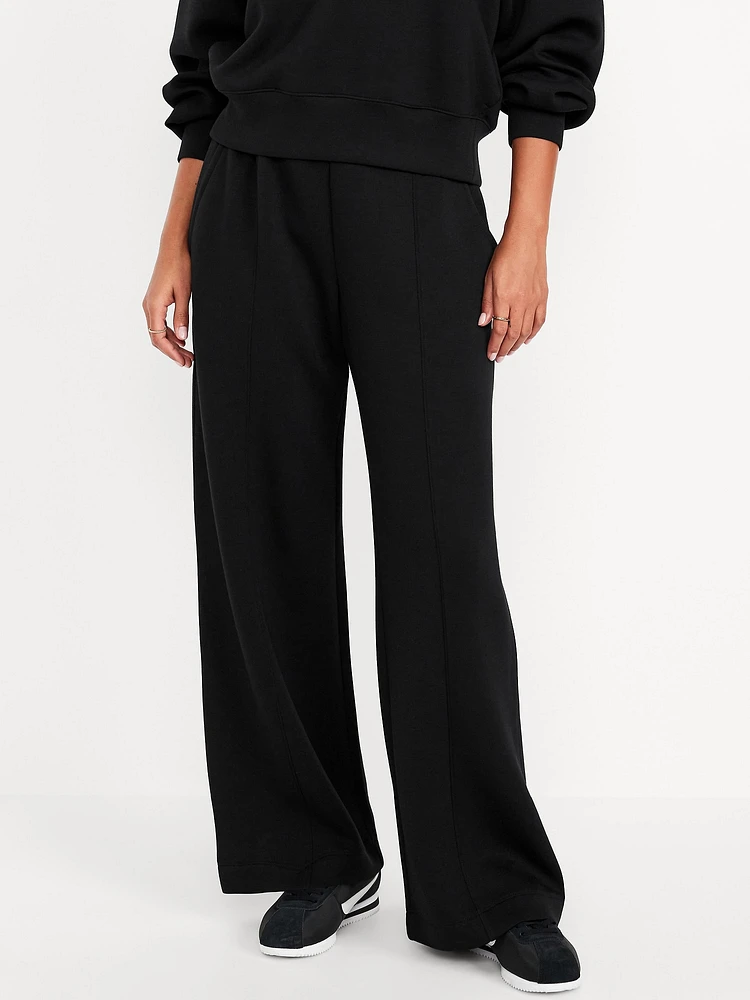 High-Waisted Bounce Fleece Wide-Leg Sweatpants