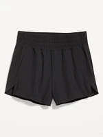Extra High-Waisted Crinkle Run Shorts -- 3-inch inseam