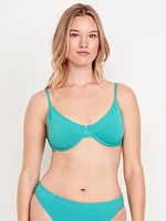 Textured Underwire Balconette Swim Top