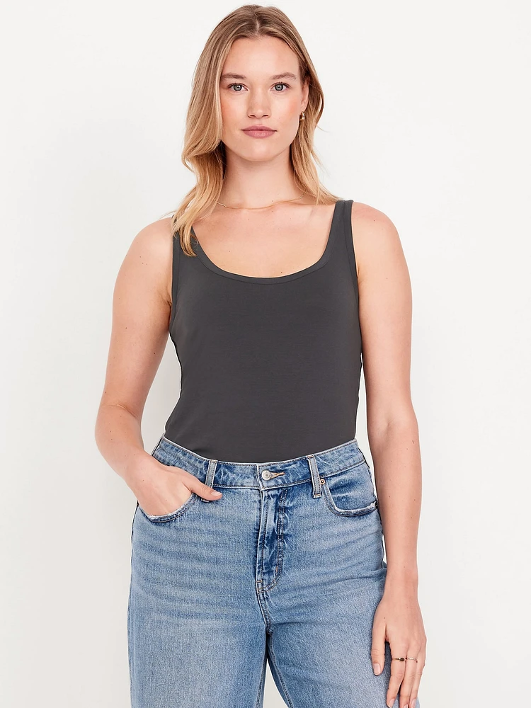 First-Layer Scoop-Neck Tank Top