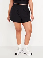 Extra High-Waisted Crinkle Run Shorts -- 3-inch inseam