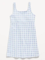 Printed Sleeveless Swing Dress for Girls