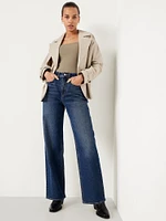 Ribbed Square-Neck T-Shirt