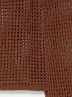 Open-Stitch Cropped Bouclé Sweater