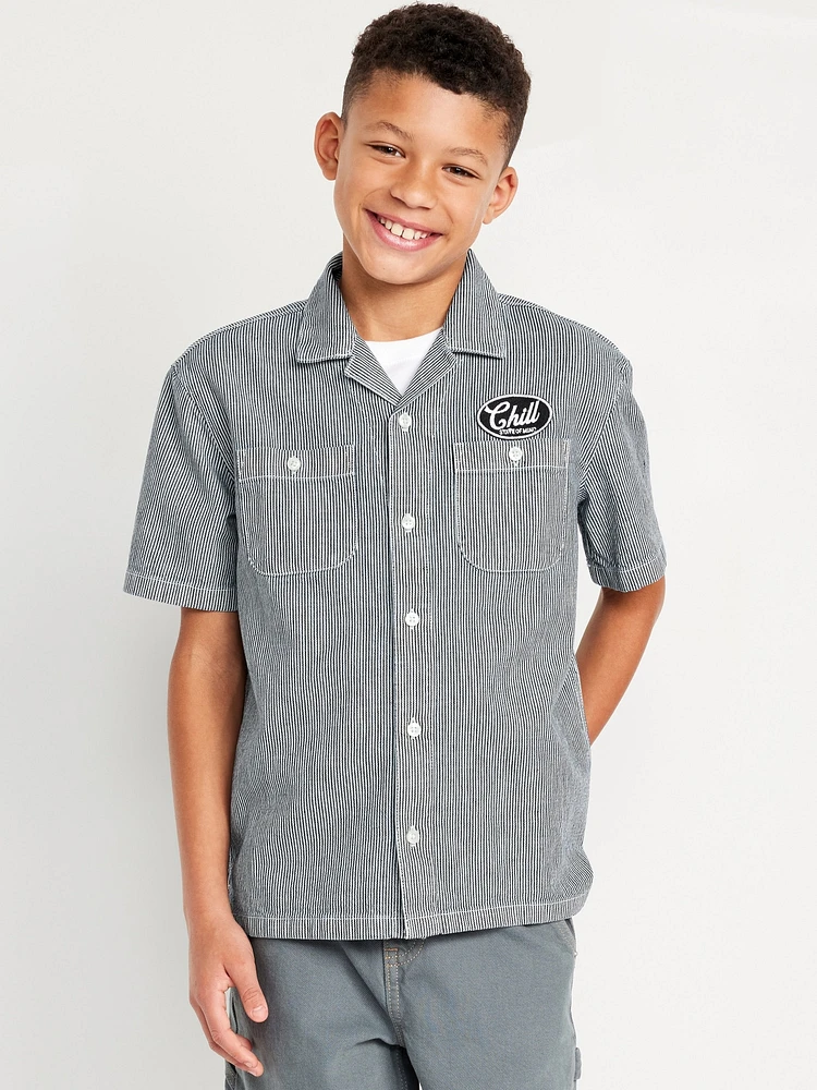 Loose Short-Sleeve Graphic Shirt for Boys