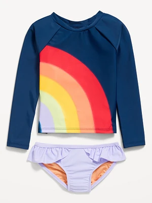 Printed Rashguard Top and Bikini Swim Set for Toddler & Baby