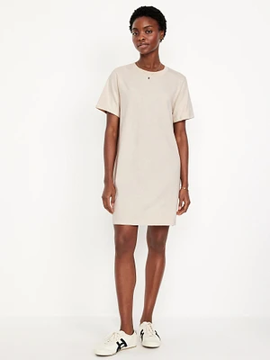 Vintage Crew-Neck Mini T-Shirt Dress