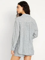Button-Down Linen-Blend Shirt