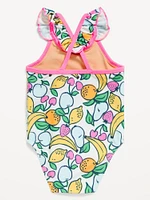 Printed Ruffled One-Piece Swimsuit for Baby