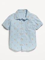 Printed Short-Sleeve Oxford Shirt for Toddler Boys