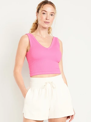 Exhale Seamless V-Neck Rib Tank