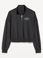 SoComfy Oversized Logo Half-Zip Sweatshirt