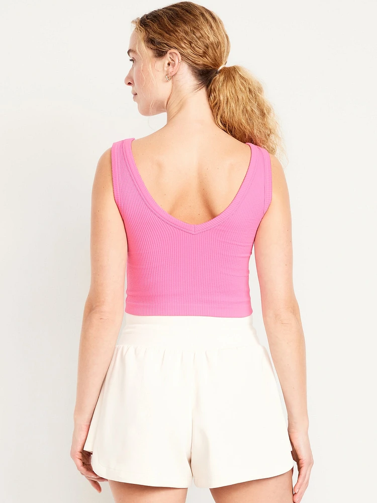 Exhale Seamless V-Neck Rib Tank