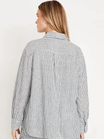 Button-Down Linen-Blend Shirt