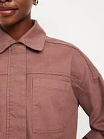 Canvas Crop Utility Jacket