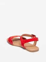 Faux-Leather Braided Sandals for Girls