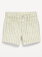High-Waisted Mariner Shorts for Toddler Girls