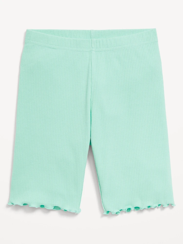 Long Ribbed Biker Shorts for Girls
