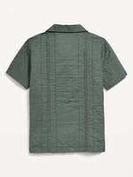 Short-Sleeve Textured Pocket Shirt for Boys