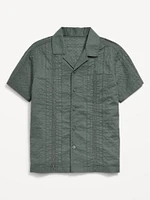 Short-Sleeve Textured Pocket Shirt for Boys