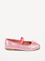Shiny Metallic Ballet Flats for Girls