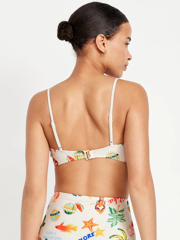 Matte Ruched Bikini Swim Top