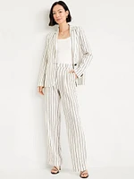 Taylor Fitted Linen-Blend Suit Blazer