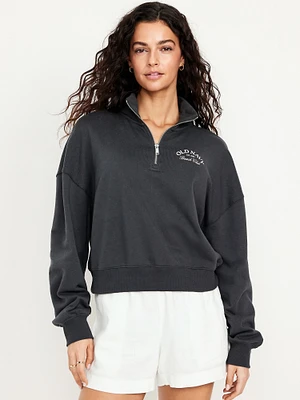 SoComfy Oversized Logo Half-Zip Sweatshirt