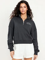 SoComfy Oversized Logo Half-Zip Sweatshirt