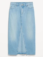 Mid-Rise Jean Maxi Skirt