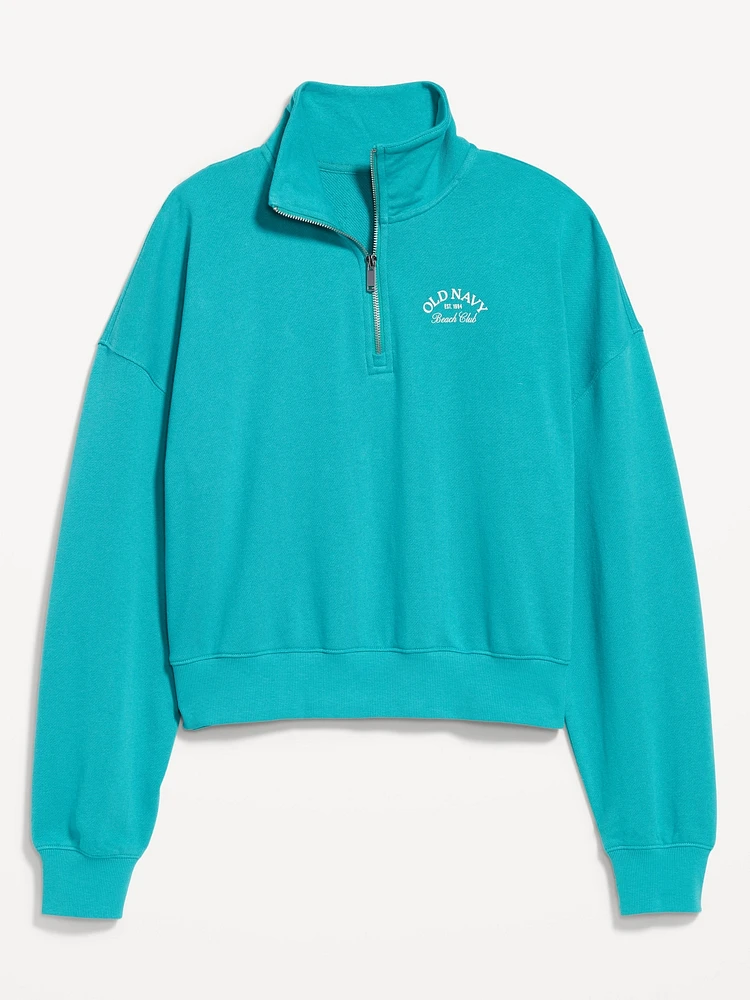 SoComfy Oversized Logo Half-Zip Sweatshirt