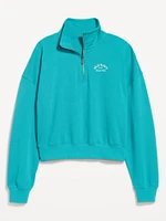 SoComfy Oversized Logo Half-Zip Sweatshirt