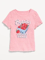 Short-Sleeve Smocked Graphic for Girls