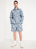 Textured Floral Shirt Jacket