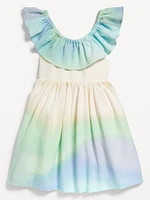 Sleeveless Ruffled Fit and Flare Dress for Toddler Girls