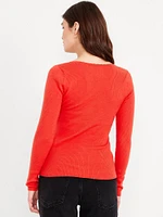 Long-Sleeve Ribbed Sweater