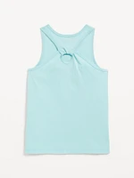 Fitted Back Cutout Graphic Tank Top for Girls