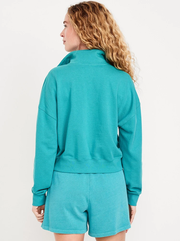 SoComfy Oversized Logo Half-Zip Sweatshirt
