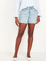 Curvy High-Waisted OG Jean Cut-Off Shorts -- 5-inch inseam