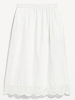 A-Line Eyelet Midi Skirt