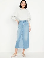 Mid-Rise Jean Maxi Skirt