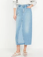 Mid-Rise Jean Maxi Skirt