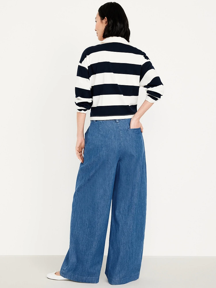 Extra High-Waisted Taylor Wide-Leg Trouser Pants