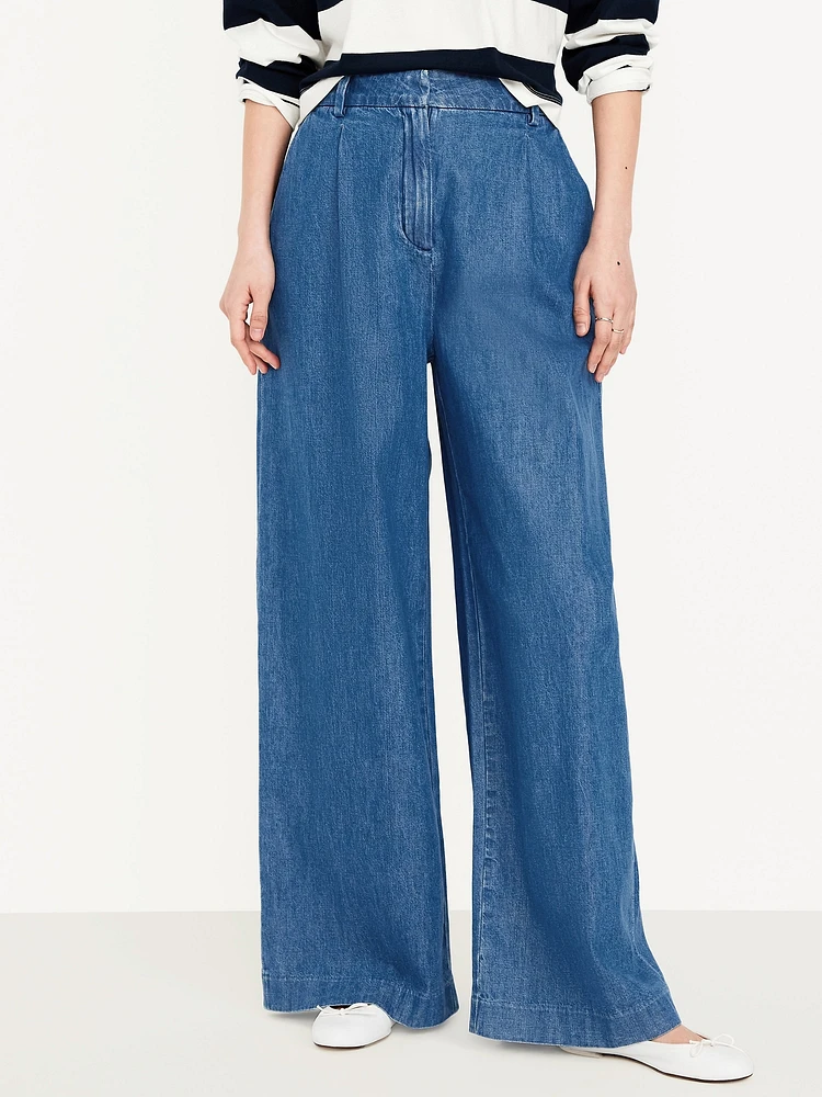 Extra High-Waisted Taylor Wide-Leg Trouser Pants